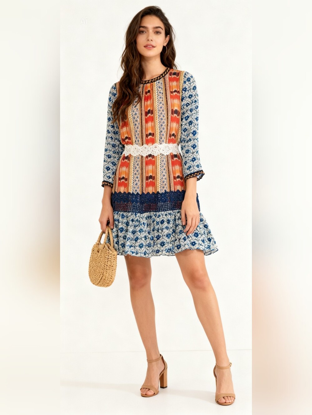 EUC Anthropologie Verb Pallavi Singhee S beaded Chiffon Shift Tunic Dress